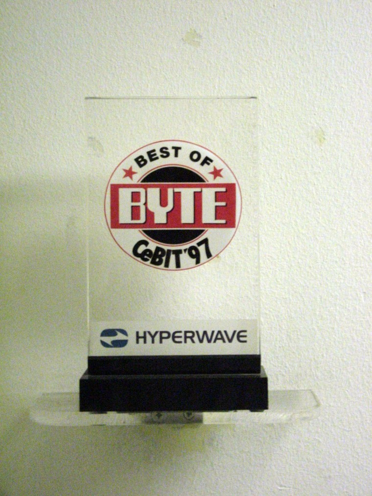 Best of Byte Preis für Hyperwave, CeBIT'97