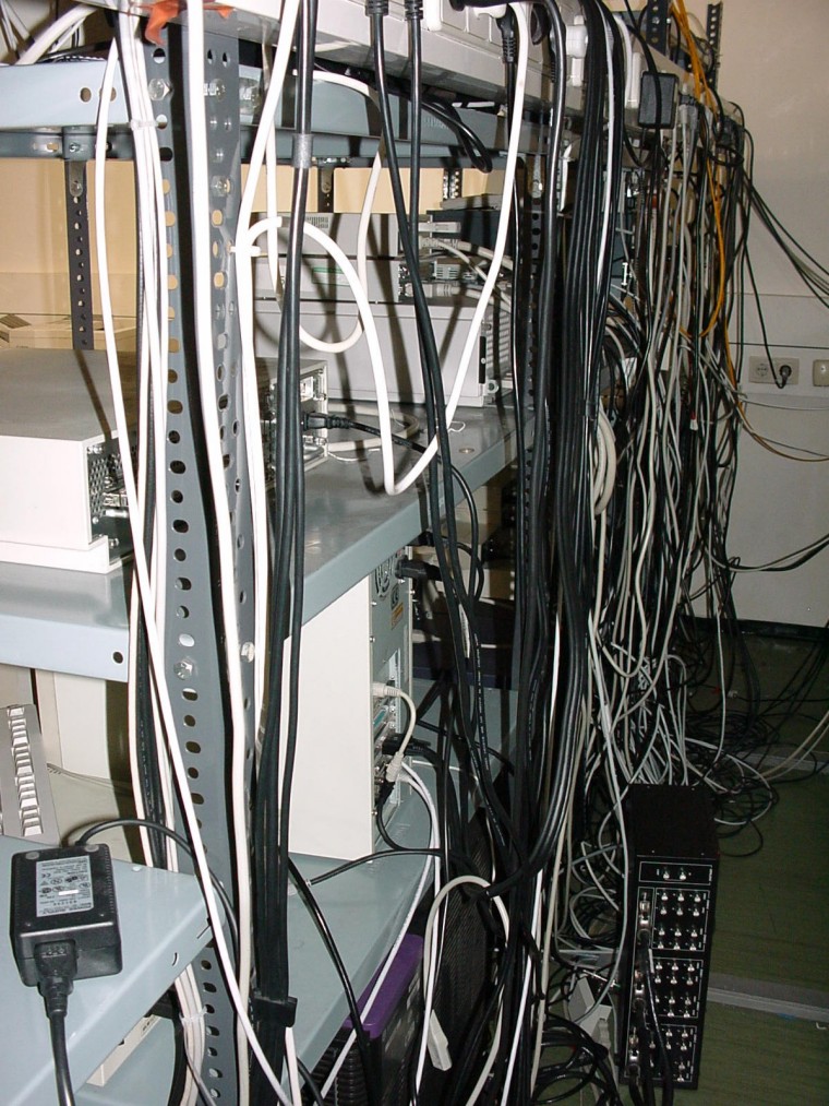 Kabel, sorgfältig mit dem Netzwerk verbunden