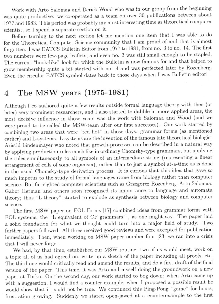 Learning to cooperate (1971-1976), The MSW years (1975-1981)