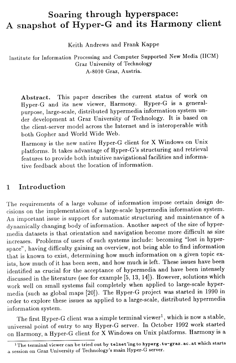 Hyper-G and its Harmony client (1)
