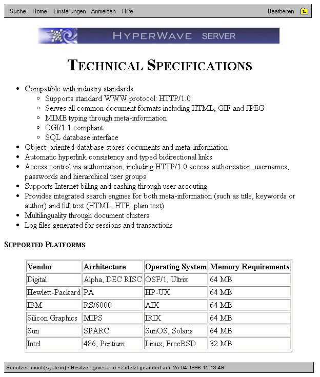 Technische Spezifikationen